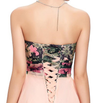 Grace Karin Floral Print Pattern Short Cocktail Dress Sexy Ruched Prom Party Gowns Plus Size Chiffon Knee Length Cocktail Dress