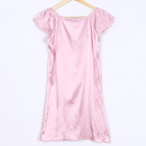 Silk Floral Pink Nightgown for Women - Sexy Summer Sleepwear with Appliques - Lightweight Loose-Fit Nightdress for Home Wear