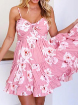 Stylish Floral Falbala Mini Dress for Women - Perfect Summer Fashion Essential