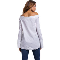 Anself Fashion Blusas 2017 Summer Sexy White Women Blouses Off Shoulder Vintage Shirts Long Sleeve Blouse Casual Tops Plus Size