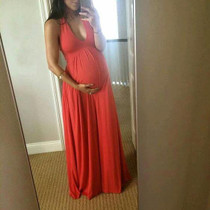 Maternity Off Shoulder Full Length Summer Dress