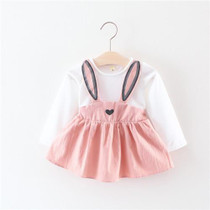 Lawadka Cute Rabbit Ear Baby Dress Cotton Cartoon Baby Girls Party Dress Autumn Baby Princess Infant Dresses