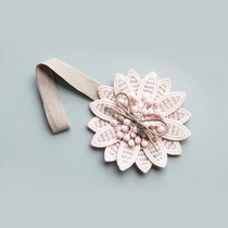 New Creative Light Pink Flower Bow Hairbands Children Headbands Elastic Hair Band Kids Hair Accessories Girls Headwear
