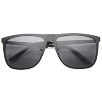 Modern Flat Top Full Metal Horned Rim Sunglasses A006