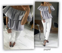 2017 Plus Size Women Sexy Blouses Slash Neck Off Shoulder Ruffles Elastic Loose Blouse Short Sleeve Casual Tops Shirts Blusas