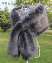 2015 new faux fur collar fox fur scarves imitation raccoon fur scarves wool shawl winter woman