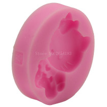 Cartoon Hello Kitty Cat Silicone Fondant Soap 3D Cake Mold Cupcake Jelly Candy Chocolate Decoration Baking Tool Moulds FQ2844