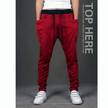 Fashion 2017 Indoor Men Big Pocket Elastic Drawstring Loose Joggers Pants Men  Harem Pants Man Track Men foot beam Sweatpants