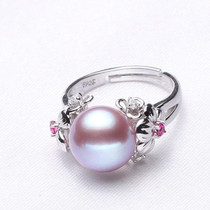 FENASY 10-11mm Pearl Jewelry,natural Pearl rings for love,Freshwater Pearl 925 Silver ring,ruby silver rings for women gift box