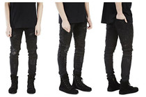 2016 hip-hop Men Jeans masculinaCasual Denim distressed Men's Slim Jeans pants Brand Biker jeans skinny rock ripped jeans homme