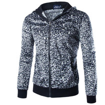 2017 New Fashion Hoodies Brand Men Leopard Zipper Sweatshirt Male Men'S Sportswear Hoody Hip Hop Autumn Winter Hoodie XXL903