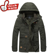2017 new mens windbreaker coat Winter thick warm casual brand clothing military bomber jacket men style Solid Padded