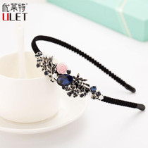 Fashion Antique Bow Headbands jewelry Butterfly Decorated Accessories For Women Blue New Year Girls Hair Hoops Gift