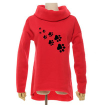 Cat Footprint Christmas Clothes 2017 Women Winter Hoodies Scarf Collar Long Sleeve Fashion Casual Autumn Sweatshirts Pullovers