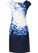 Casual Women Dresses 2017 Fashion Printing Blue Floral Short Summer Dress Women New Elegant Polyester Women Vestido Sleeveless