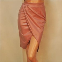 Skirts Womens Leather 2016 Spring Autumn PU Midi Skirt High Waist Work Sexy Slit Club Wear Bandage Bodycon Pencil Skirt Vestidos