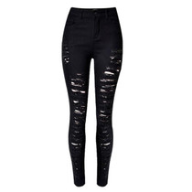 Skinny Jeans Woman High Waist Ripped Jeans For Women Denim Pencil Pants Slim Trousers For Women Elastic Women's Jeans Plus Size