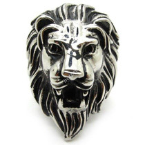 Size 8-13 Rings For Man Jewelry Punk Biker 316L Stainless Steel Gothic Men's/Boys Silver Power Lion King Ring
