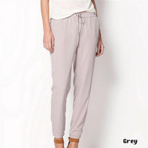 2017 hot sell Women Pants Casual Chiffon Harem Pants Drawstring Elastic Waist Pants  Women Trousers