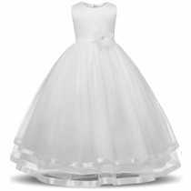 2017 new Retail Lace Flower Girl Dress Children Kids Beautiful Wedding Party Dress Girl Formal Party Pageant Long Princess Dress