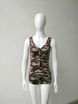 2016 Playsuit Summer Women Bodysuit Rompers Womens Jumpsuit Deep V-Neck Printed Army Green Sexy Bodycon Jumpsuits Overalls