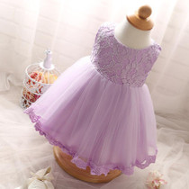 2017 New Summer Style baby girl dress children sundress sleeveless pink flower lace girls dress for wedding party kids dresses