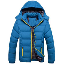 2016 Winter Coat Men quilted black puffer jacket warm fashion male overcoat parka outwear cotton padded hooded coat Size XL-4XL