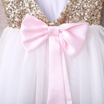2016 New Summer Girls Dress Princess Kids Wedding Dresses Sequins Girls Clothes Kids Clothing Christmas Children Party Costume