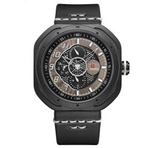 Army military wristwatch men leather business watch quartz chronograph sports
