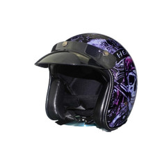 Vintage scooter helmet motorcycle open face skull chopper biker vespa helmets