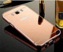 Luxury Plating Aluminum Frame+Acrylic Mirror Phone Case For Samsung Galaxy J120 J1 mini J3 J5 J7 Prime 2016 J510 J710 Back Cover