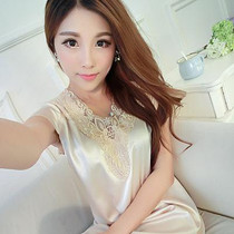 Satin Nightshirts For Women Ladies faux Silk Sleeping Dress female Nightdress Sleepwear Pijama Pyjama Nightwear summer nightgown