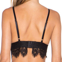 Lace Unlined Bralette Triangle Bra Wireless See Through Brassiere Cute Crop Top  Black  Sexy Intimate Underwear