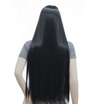 StrongBeauty Women's Wigs Neat Bang Black Long Straight Bob Natural Synthetic Full Wig 6 Color