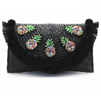 Cocoa Straw Clutch Bag