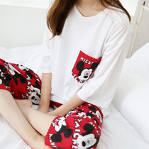 New Listing pajamas for women summer lovely thin cotton pajama sets Cartoon leisure pajamas Casual Cute girl sleepwear suit