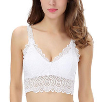 Hot Selling 2017 Sexy Women Lace Bras V-Neck Vest Crochet Bralette Bralet Bra Bustier Crop Top Floral Cami Padded Tank Tops