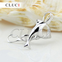 CLUCI wholesale dolphin 925 sterling silver pearl  pendant 3pcs necklace