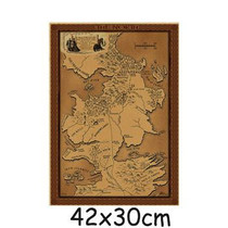 Game of Thrones World Map Vintage Kraft movie Poster Retro Wall art crafts sticker Living Room Paint Bar Cafe 71x51cm Free ship