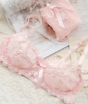 Underwear set transparent sexy lace bra set plus size Women gauze embroidery ultra-thin lingerie bra and panty set