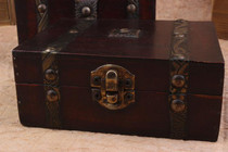 Vintage Wooden Box Double Belt Metal Lock Retro Boxes Storage home Office jewelry Treasure Chest Gift Wood Storage box Case