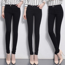 Good Stretch Slim Jeans For Women Skinny Mid Waist Jeans Woman Denim Pencil Pants Stretch Waist Women Jeans Black Pants Feminina