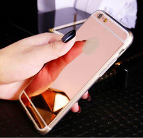 Gold Luxury Plating Bling Luxury Mirror Case For iPhone 7 6 6S Plus 5s SE Soft Clear TPU Cover For iPhone 6 7 6S 5S