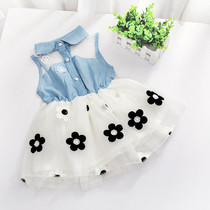 New Princess Baby Girl's Kids Denim Sleeveless Tops Tulle Tutu Mini Dress X16