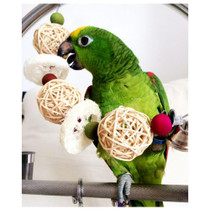 Bird Toys Parrot Cage Toys Cages Cockatoo Conure Loofah Sponge Handmade Parrot Toys With Bell