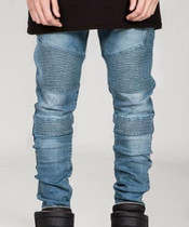 Biker Jeans 2016 mens denim biker jeans zipper straight men strech slim fit quality jeans classic blue cheap biker jeans hip hop
