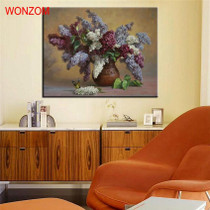 Flowers Vase Painting By Numbers On Canvas DIY HandPainted Unframed Pictures For Home Decor Christmas Gift Coloring By Numbers