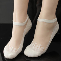 CHAMSGEND Coolbeener socks women meias Ultrathin Transparent calcetines Beautiful Crystal Lace Elastic Short Socks mar27