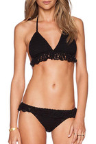 Boho Ruffle Crochet Halter Bikini Swimsuit - Two Piece Set