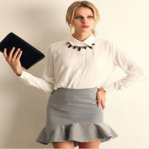 Oioninos New Trendy Women's Long Sleeve Loose Chiffon Shirt Casual Blouse Tee Shirt Tops